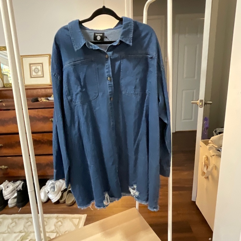 Women’s Long Blue Jean Jacket Light weight-XL